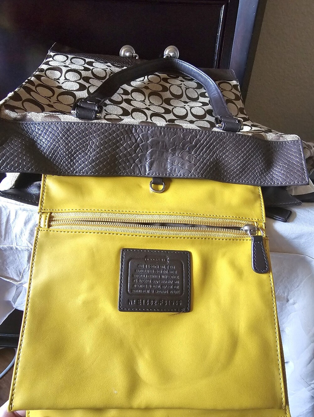 Coach Charlie Signature Python Embossed Tote - Picture 11 of 13